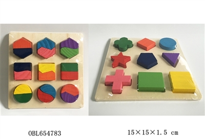 Wooden three-dimensional graphics puzzle - OBL654783