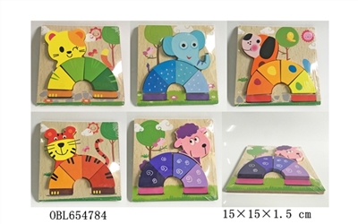 Solid wooden animal puzzles - OBL654784