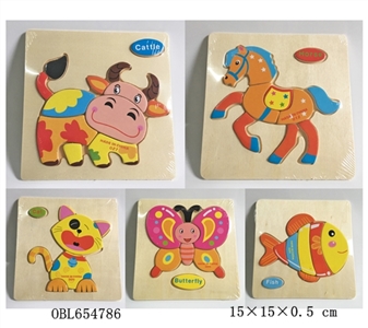 Wooden animal number of puzzles - OBL654786