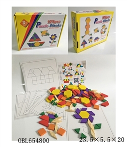 Wooden 125 pieces of colored blocks boxes - OBL654800