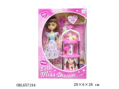 9 inches figures (the eyes) with pet, animals - OBL657194