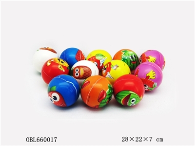 12 pack 3 inch fruit PU ball - OBL660017