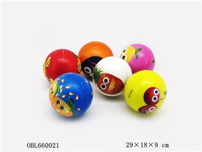 6 pack 4 inch fruit PU ball - OBL660021