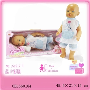 16 inch growth doll (tall, shrinkage of short, cry, laugh, snoring sound) (three grain of AA batteri - OBL660184