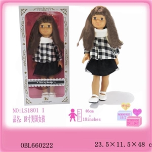 18 inches of evade glue girl from head to toe In a large black and white collar lining rubber shoes - OBL660222