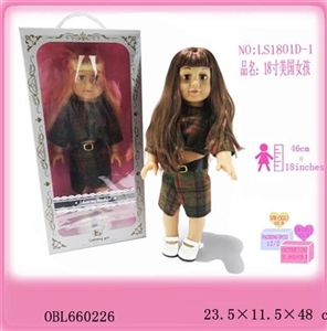 18 inches of evade glue girl from head to toe Dressed in red and green skirt lining rubber boots - OBL660226