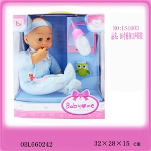 16 inch cotton body doll with 12 sound IC (bottle) (three AG13 button batteries) - OBL660242