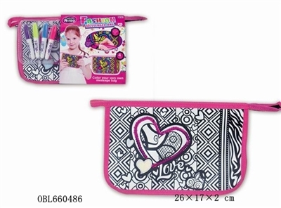 DIY red hearts hand bag (4 color can wash the pen) - OBL660486