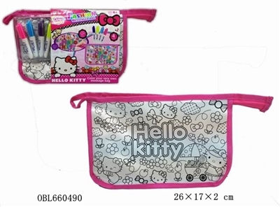 DIY pink KT cat hand bag (4 color can wash the pen) - OBL660490