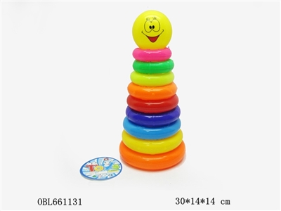 9 layer round, have a solid color smiling face ring design - OBL661131