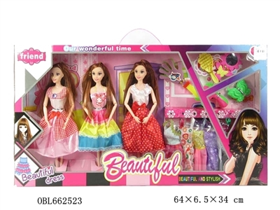 High quality big boxes of three 12 joint real barbie with fitting clothes - OBL662523
