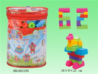 Granular PVC cylinder blocks 210 PCS (packaging) in both English and Chinese - OBL663195