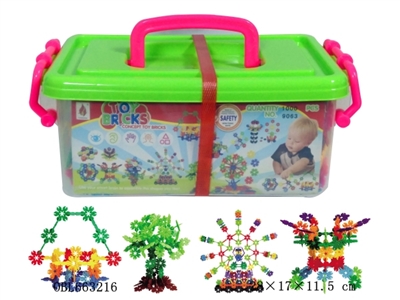 树叶雪花积木中收纳盒1000PCS - OBL663216
