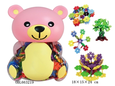 树叶雪花积木熊罐600PCS      - OBL663219