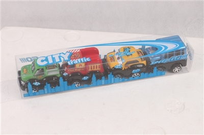 Four cartoon painting back to car - OBL664146