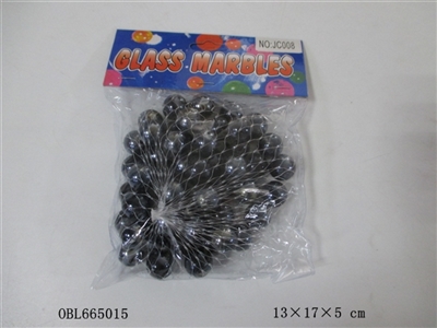 50 milk only black glass beads (1.6 cm) - OBL665015