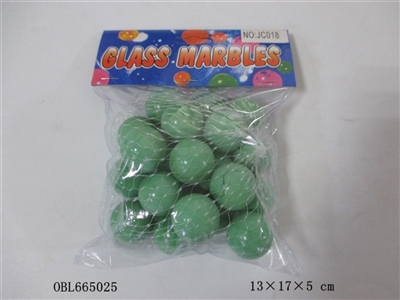 20 milk only green glass beads (2.5 cm) - OBL665025