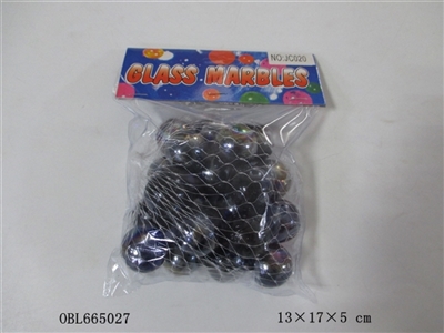 20只庄蓝彩玻璃珠（2.5cm） - OBL665027