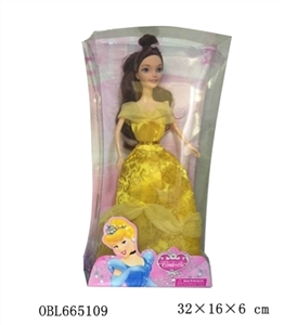 The original Disney cartoon version 11 inches and a half solid body connected belle princess - OBL665109