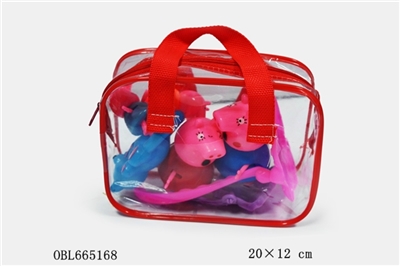 Live donkey work foot plastic art is a family of four with a butterfly and a bell - OBL665168