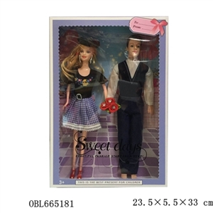 Eleven inches and a half solid body fashion barbie plus 11.5 fashionable man with flowers - OBL665181