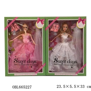 Wedding dress 11 inches and a half solid body fashion barbie shoes and eyelashes - OBL665227