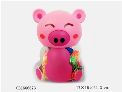 大粉猪益智类积木多色混装称重250克（79PCS+) - OBL666873