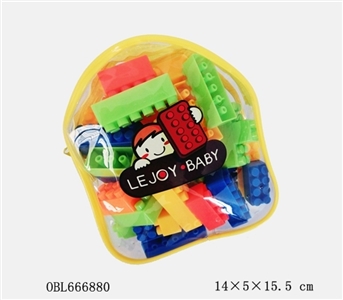 黄色书包益智类积木多色混装称重110克（35PCS+) - OBL666880