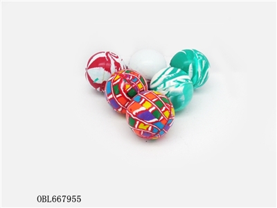 6 Zhuang 45MM mix fancy bouncing ball - OBL667955