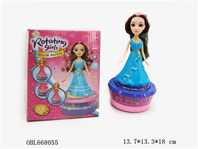 Electric universal rotating light is a beautiful girl with music - OBL668055