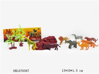 Bag of PVC clip 8 pack animals - OBL670387