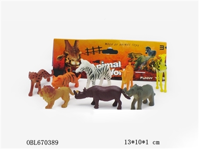 Bag of PVC clip 8 pack animals - OBL670389