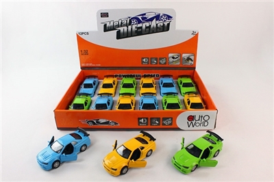 1:32合金跑车 具有回力，开门，带灯光，音乐 包电 - OBL672798