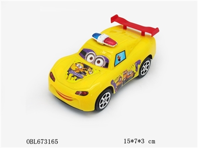 Yellow people back to the police car - OBL673165