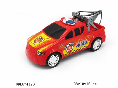 Inertia pickup truck crane a police car - OBL674123
