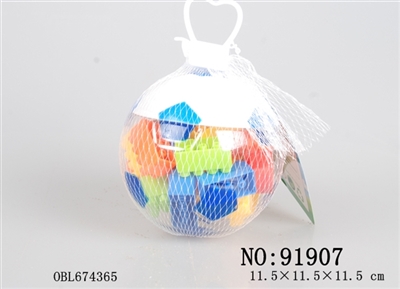 蓝色迷尔足球益智1#积木多色混装称重80克（22PCS+) - OBL674365