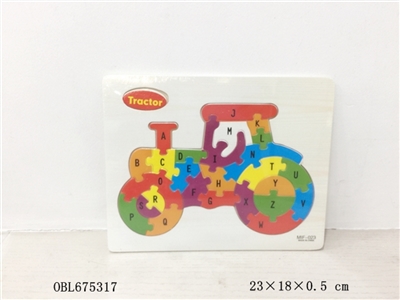 The tractor wooden puzzles English letters - OBL675317