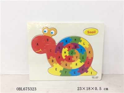 The snail wooden puzzles English letters - OBL675323
