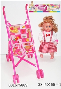 Plastic trolley 16 inch live eye IC female doll - OBL675889