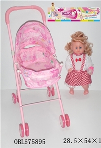 Cradle of iron alloy wheel barrow 16-inch live eye IC female doll - OBL675895