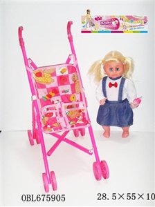 Plastic trolley 16 inch live eye IC female doll - OBL675905