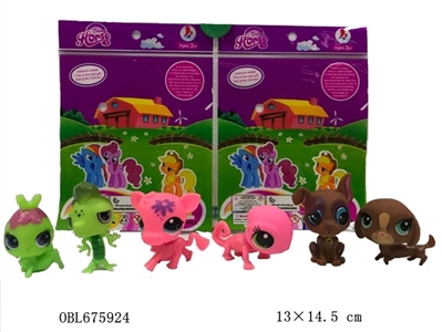 Three little sugar gum head Q pet plastic body and three sugar gum head plastic dog pet assortments - OBL675924