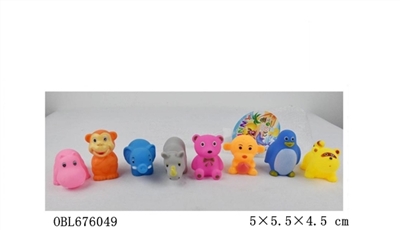 六款搪胶带BB叫动物混装 - OBL676049