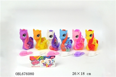 Lovely pony doll Three six color orange - OBL676080