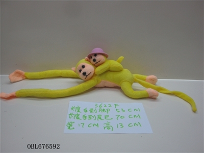 70 cm length of wool cloth mother monkey hat with sound - OBL676592