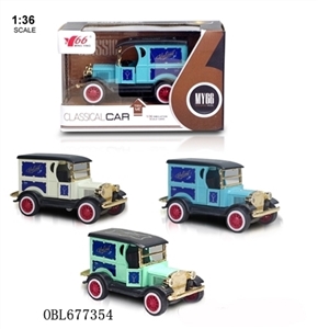 1:36 Q版福特T型车2开门回力合金车1款3色混装 - OBL677354