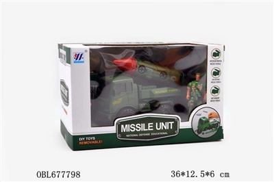 DIY military anti warship missile inertial disassembling car with soldiers - OBL677798