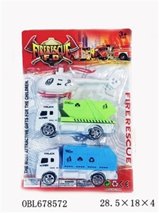 Solid color sanitation trucks with helicopters - OBL678572