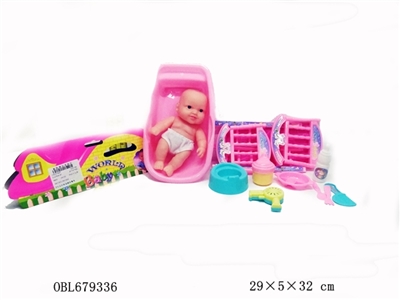 7寸公仔浴盆睡床餐具 - OBL679336