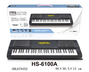61 key multifunctional black keyboard with a microphone USB cable - OBL679352